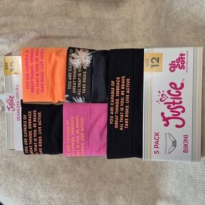 Justice Bikini Underwear 12 - Pack of 5 - New